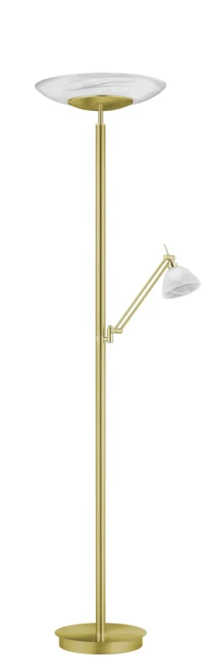 HELL LED Deckenfluter FINDUS 2-flg messingfarbig