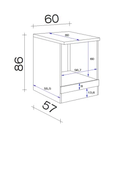 Herdumbauschrank NEO HU60 60 x 86 x 57 cm weiß