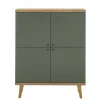 Highboard ALVA 107 x 134 cm Salbeifarbig/braun