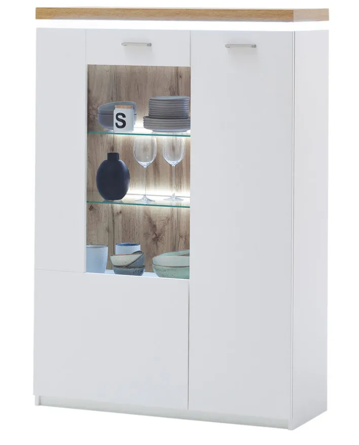 Highboard AARON 98 cm weiß/ braun