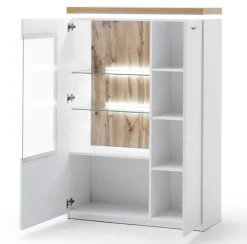 Highboard AARON 98 cm weiß/ braun