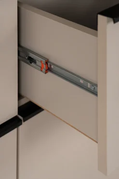 Highboard ARONA 90 x 140 cm sandfarben/schwarz