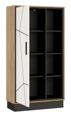 Highboard BROLO 85,4 x 160,5 weiß/ schwarz