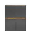 Highboard CITY 100 x 122 cm anthrazit/braun