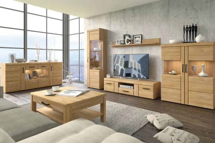 Highboard CORTINA 101,9 x 133 cm Eiche braun