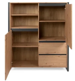 Highboard DENVER 120 x 140 cm braun/ grau