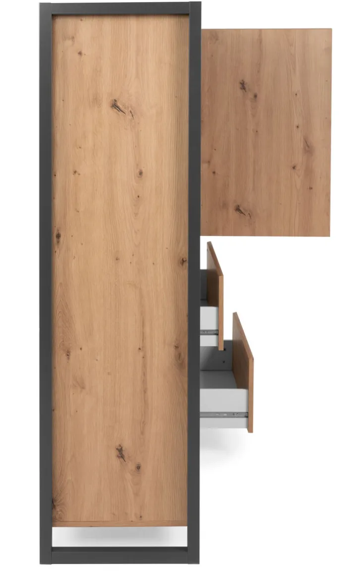 Highboard DENVER 120 x 140 cm braun/ grau