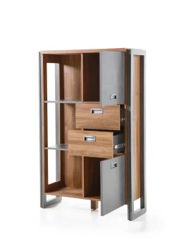 Highboard DETROIT 90 x 140 cm braun/anthrazit