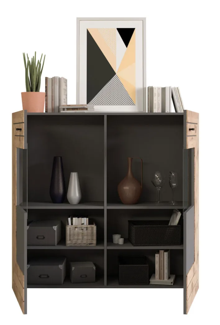 Highboard FRENO Oak/ grau