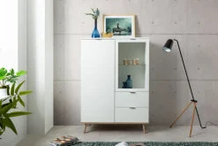 Highboard GÖTEBORG 100 x 140 cm weiß/ braun