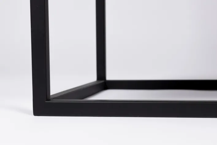 Highboard JOANNA 80 x 100 cm Rattangeflecht/schwarz