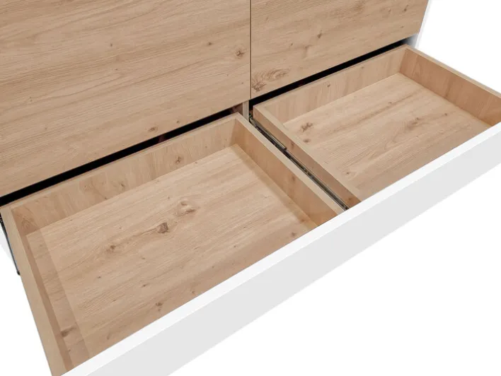 Highboard JOHN 120 x 120 cm Weiß/ Eiche Artisan Oak