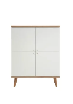 Highboard LENA_MERLE Eiche Riviera NB/ weiß matt