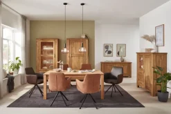 Highboard LOFT 131 x 139 cm Eiche braun