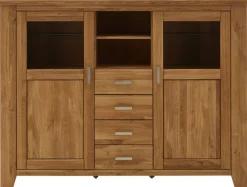 Highboard LOFT 202 x 151 cm Eiche braun