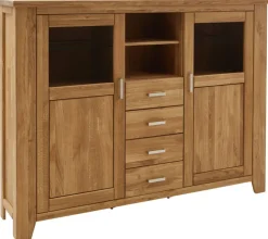 Highboard LOFT 202 x 151 cm Eiche braun