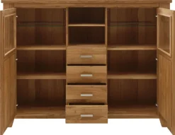 Highboard LOFT 202 x 151 cm Eiche braun