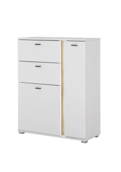 Highboard LONG ISLAND 125 cm weiß/ Wotan Eiche