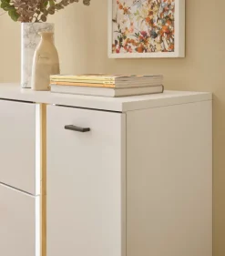 Highboard LONG ISLAND 125 cm weiß/ Wotan Eiche