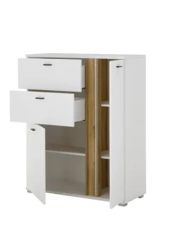 Highboard LONG ISLAND 125 cm weiß/ Wotan Eiche