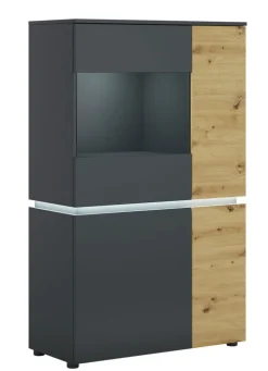 Highboard LUCI 90,4 x 146 cm Eiche grau