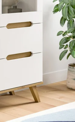 Highboard SCANDI 100x140 cm Weiß Braun Nox Oak Nachbildung