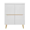 Highboard SVANTE_TORGE 107 x 134 cm weiß/braun