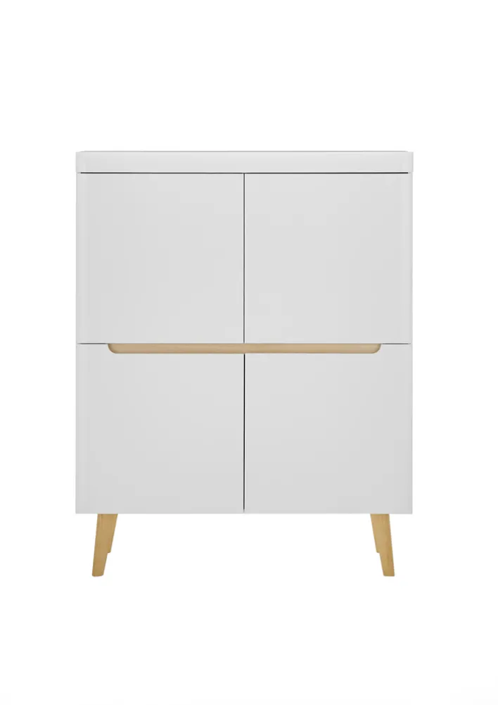 Highboard SVANTE_TORGE 107 x 134 cm weiß/braun