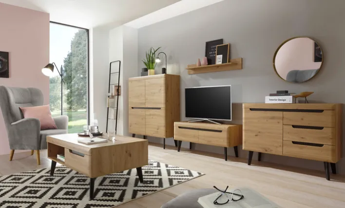 Highboard TORGE 134 cm Artisan Eiche-Dekor