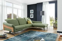 himolla Ecksofa 312 x 203 cm WAIDRING Echtholz/Stoffbezug Grün