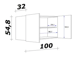 Hängeschrank Magnolia matt/Lancelot Oak ca.100cm
