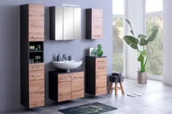 Hängeschrank PARIS 30 x 64 cm Graphit/ Wotan Eiche