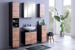 Hängeschrank PARIS 30 x 64 cm Graphit/ Wotan Eiche