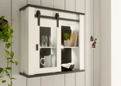 Hängeschrank SHERWOOD ca. 93 x 90 x 31 cm Pinie Weiss Dekor