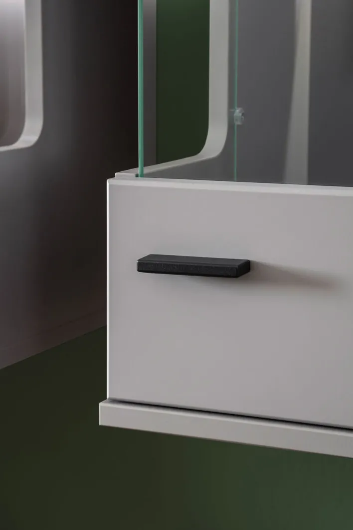 Hängevitrine TREY grau/ braun