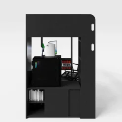 Hochbett MINECRAFT 90 x 200 cm schwarz/ grau