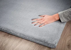 Hochflorteppich DREAM Ø 160 cm rund grau