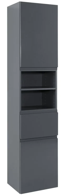 Hochschrank CARDIFF 40 x 180 cm Graphit Hochglanz