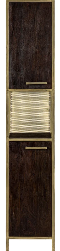 Hochschrank GOLDEN BATH 34,5 x 190 cm Braun/ Goldfarbig