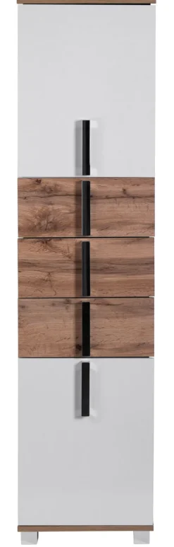 Hochschrank LUCA 40,3 x 163,7 cm weiß/ Eiche Landhaus