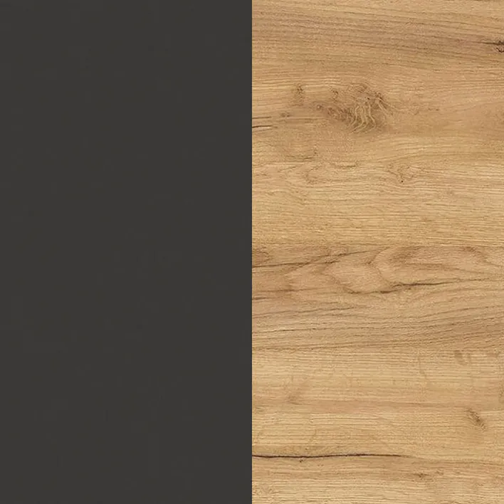 Hochschrank YONKERS 34 x 190 cm Graphit/ Navarra Eiche