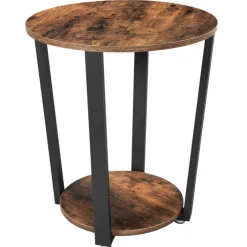 holz4home Beistelltisch 50 x 57 cm Holzdekor Vintagebraun