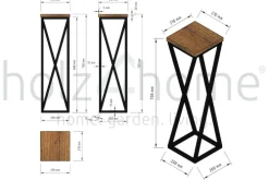 holz4home Blumenständer 21 x 70 cm Eiche geölt