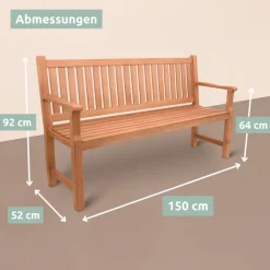 holz4home Gartenbank LANDHAUS 3-tlg 150 cm naturfarbig