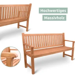 holz4home Gartenbank LANDHAUS 3-tlg 150 cm naturfarbig