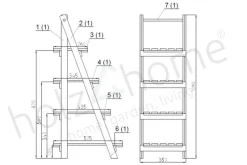 holz4home Gartenregal LADDER 109 cm braun