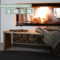 holz4home Massivholzbank 140 x 45 cm Eiche geölt mit Baumkante