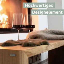 holz4home Massivholzbank 100 x 45 cm Eiche geölt mit Baumkante