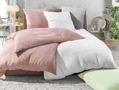 INSPIRATION HOME Musselin-Bettwäsche 135 x 200 cm weiß