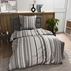 INSPIRATION HOME Satin-Bettwäsche LAURA 135 x 200 cm grau